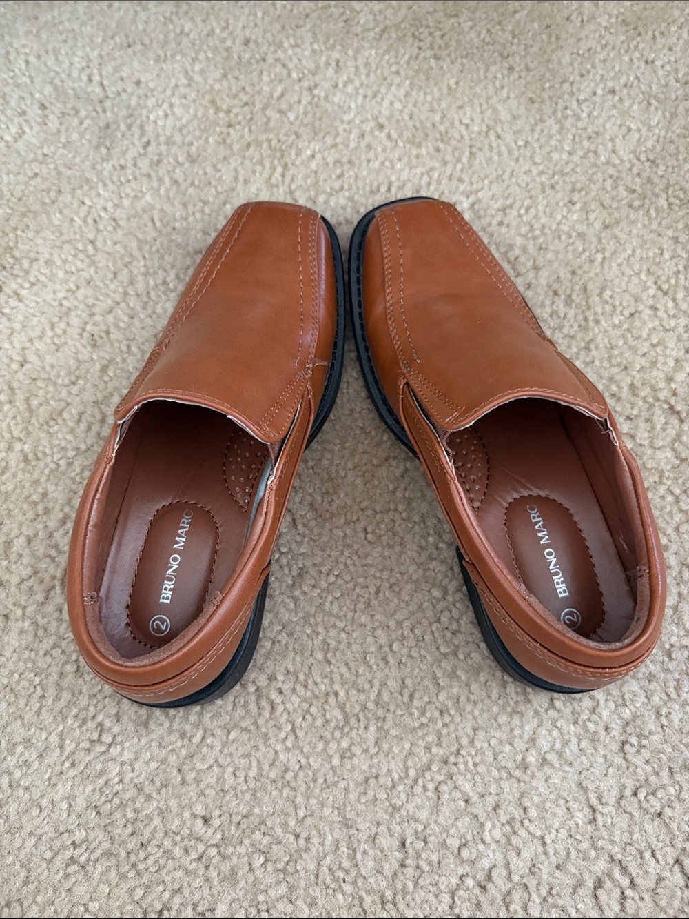 Bruno Marc Kids' Tan Slip-On Dress Shoes